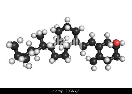 Vitamin D Cholecalciferol D3 Molekül 3D rendern chemische Struktur Stockfoto