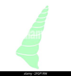 Boho-Meeresmuschel. Isoliert auf weißem Hintergrund Stock Vektor