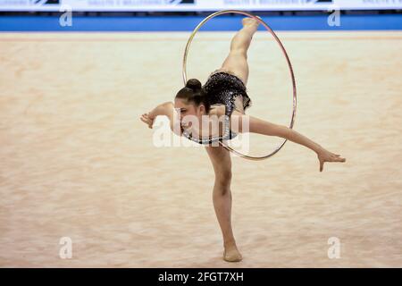 Turin, Italien. April 2021. Baldassarri Milena (Ginnastica Fabriano) während der italienischen Rythmic Gymnastics 2021 Finale sechs, Gymnastik in Turin, Italien, April 24 2021 Quelle: Independent Photo Agency/Alamy Live News Stockfoto