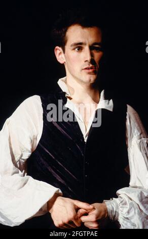 Mark Rylance (Percy Bysshe Shelley) in BLUTIGER POESIE von Howard Brenton im Royal Court Theatre, London SW1 12/04/1988 Design: Kenny Miller Beleuchtung: Rick Fisher Regie: Max Stafford-Clark Stockfoto