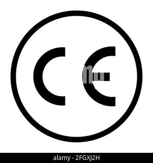 CE-Zeichen Symbol für conformite europeenne, sauber Etikett Produkt, Informationen Vektor Illustration Zeichen . Stock Vektor