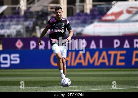 Stadion Artemio Franchi, Florenz, Italien. April 2021. Cristiano Ronaldo vom FC Juventus in Aktion während des Spiels ACF Fiorentina gegen Juventus FC, italienische Fußballserie A - Foto Matteo Papini/LM Credit: Live Media Publishing Group/Alamy Live News Credit: Live Media Publishing Group/Alamy Live News Stockfoto