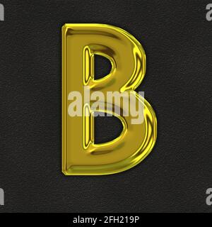 Quadratische Grafik mit dem goldenen Großbuchstaben B für A Großbuchstaben Stockfoto