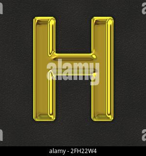 Quadratische Grafik mit dem goldenen Großbuchstaben H, der ein darstellt Großbuchstaben Stockfoto