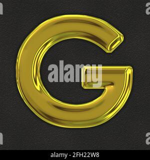 Quadratische Grafik mit dem goldenen Großbuchstaben G für A Großbuchstaben Stockfoto