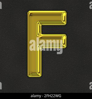 Quadratische Grafik mit dem goldenen Großbuchstaben F, das A darstellt Großbuchstaben Stockfoto