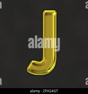Quadratische Grafik mit dem goldenen Großbuchstaben J, das A darstellt Großbuchstaben Stockfoto