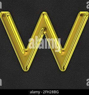 Quadratische Grafik mit dem goldenen Großbuchstaben W für A Großbuchstaben Stockfoto