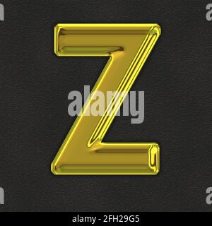 Quadratische Grafik mit dem goldenen Großbuchstaben Z, das A darstellt Großbuchstaben Stockfoto