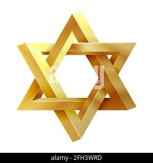 Judaismus-Star. Symbol für das Siegel Salomons. David-Stern, jüdischer Stern, Ikone israel-Stern-Illustration Stock Vektor