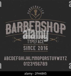 Vintage Label-Schrift namens Barbershop. Gute Schriftart für jedes Vintage-Label oder Logo. Stock Vektor