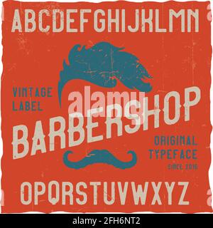 Vintage Label-Schrift namens Barbershop. Gute Schriftart für jedes Vintage-Label oder Logo. Stock Vektor