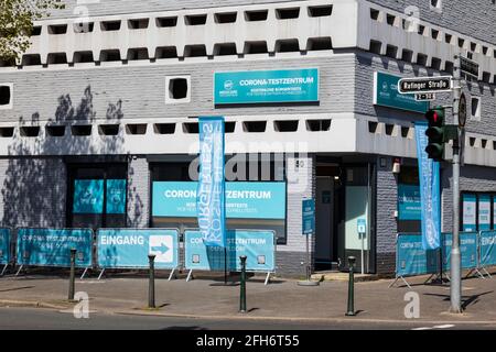 Corona Testzentrum, Düsseldorf, Deutschland Stockfoto