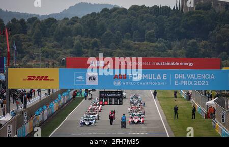 Grille de Deept Startaufstellung beim Valencia ePrix 2021, 3. Treffen der Formel-E-Weltmeisterschaft 2020-21, auf dem Circuit Ricardo Tormo vom 23. Bis 25. April in Valencia, Spanien - Foto François Flamand / DPPI Stockfoto