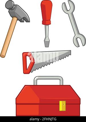 Hand Geste Zeichen Halten Werkzeuge Cartoon Vektor Illustration Zeichnung Stock Vektor