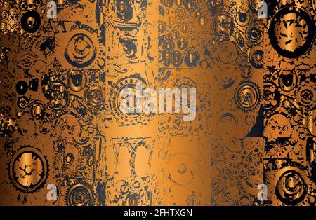 Luxus abstrakt schwarz, golden Metall Gradienten Hintergrund. Vektorgrafik Stock Vektor