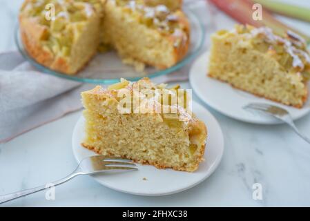 Rhabarber-Kuchen Stockfoto