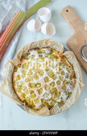 Rhabarber-Kuchen Stockfoto