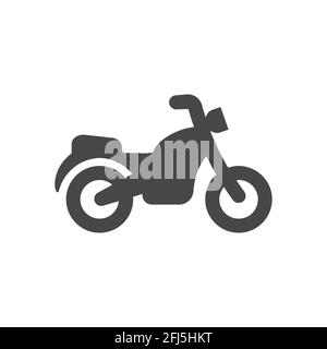 Schwarzes Motorrad-Vektorsymbol. Motorrad-Glyphensymbol. Stock Vektor