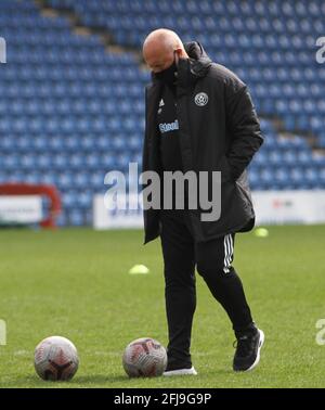 Chesterfield, Großbritannien. Oktober 2020. Sheffield United Manager Neil Warnock vor dem FA Womens Championship-Spiel zwischen Sheffield United und dem FC Liverpool im Technique Stadium in Chesterfield Quelle: SPP Sport Press Foto. /Alamy Live News Stockfoto