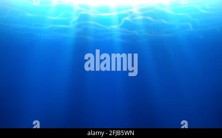 Wasserwelligkeit Sonnenschein Effekt realistischer Hintergrund mit der Sonne s Strahlen finden ihren Weg durch die Wasservektordarstellung Stock Vektor