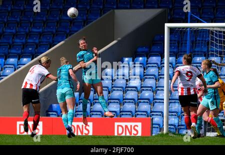 Chesterfield, Großbritannien. April 2021. Während des Spiels der FA Womens Championship zwischen Sheffield United und Liverpool im Technique Stadium in Chesterfield, England Credit: SPP Sport Press Foto. /Alamy Live News Stockfoto