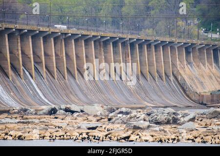 Der Conowingo-Staudamm am Susquehanna River in Cecil County, Maryland. Stockfoto