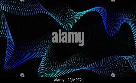 Abstrakter Hintergrund Mit Wellenform Und Blauer Linie. Vektorgrafik Stock Vektor