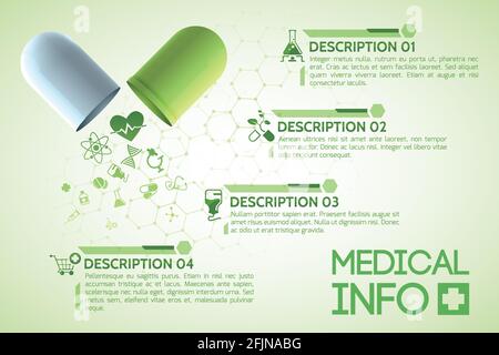 Medizinischer Hintergrund. Designkonzept. Vektorgrafik, eps 10, enthält Transparentfolien. Stock Vektor