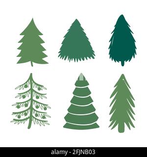 Weihnachtsbaum-Ikonen-Set. Vektorgrafik eps10 Stock Vektor
