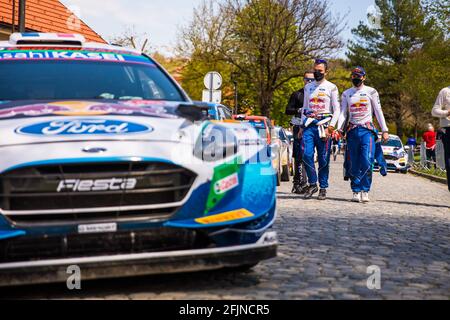 16 Fourmaux Adrien (Fra), Jamoul Renaud (bel), M-Sport Ford World Rally Team, Ford Fiesta WRC, Ambiente während der Rallye Kroatien 2021, 3. Lauf der FIA WRC 2021, FIA World Rally Car Championship, vom 22. Bis 25. April 2021 in Zagreb, Kroatien - Foto Bastien Roux / DPPI / LiveMedia Stockfoto