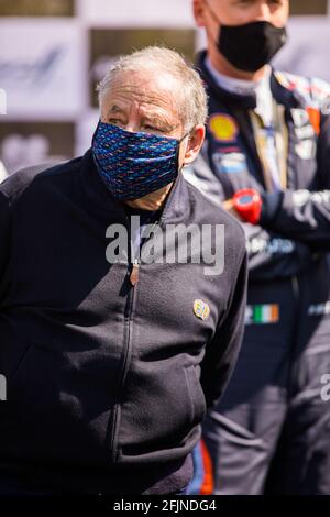 Zagreb, Kroatien. April 2021. Todt Jean (Fra) Porträt des FIA-Präsidenten während der Rallye Kroatien 2021, 3. Runde der FIA WRC 2021, FIA-Rallye-Weltmeisterschaft im Auto, vom 22. Bis 25. April 2021 in Zagreb, Kroatien - Foto Bastien Roux / DPPI Credit: DPPI Media/Alamy Live News Stockfoto