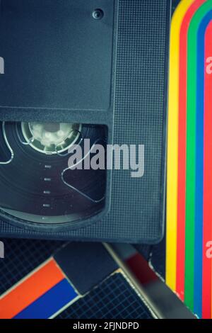 Stapel von VHS-Videokassetten Stockfoto