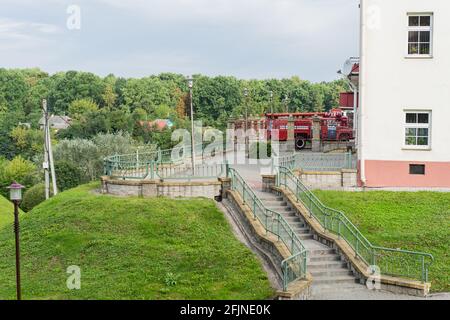 Grodno, Weißrussland - 2. September 2017: Die Feuerwache des frühen XX. Jahrhunderts in Grodno. Stockfoto