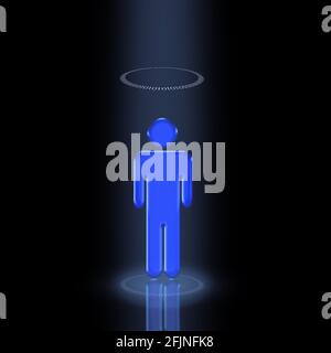 Avatar mit Binärcode. 3D-Rendering Stockfoto