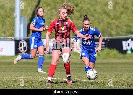 Lewes, Großbritannien. Dezember 2019. Leicester Spieler drücken den Ball während des FA Womens Championship Spiels zwischen dem FC Lewes und Leicester City an der Dripping Pan in Lewes. Kredit: SPP Sport Pressefoto. /Alamy Live News Stockfoto