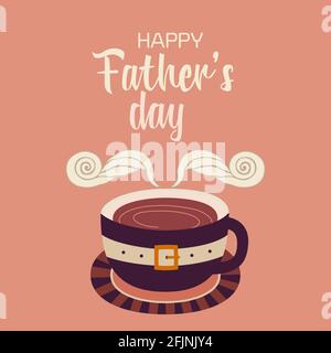 Happy Fathers Day Lustige Vektor-Grußkarte Stock Vektor