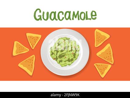 Avocado Guacamole Rezept Zutaten. Gemüse und Gewürze zum Kochen Guacamole - Tomaten, Avocado, Limette, Knoblauch, Pfeffer, beagle, Koriander, Salat. mexikanisch Stock Vektor