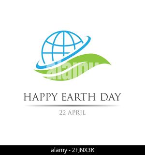 Erde Tag Logo Illustration Design Vorlage, glücklich Erde Tag 22 april Stock Vektor