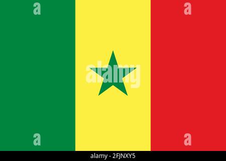 Senegal National Flag Grafikdesign. Hintergründe und Hintergrundbilder. Stock Vektor