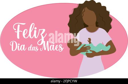 Fröhlicher Muttertag Banner - Mutter hält Baby Stock Vektor