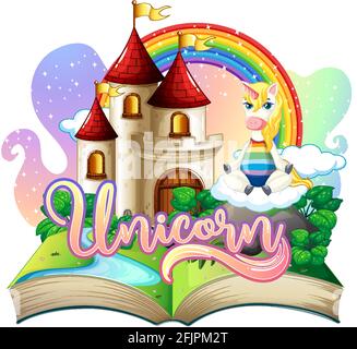 3D Pop-up-Buch mit Märchen Thema Illustration Stock Vektor