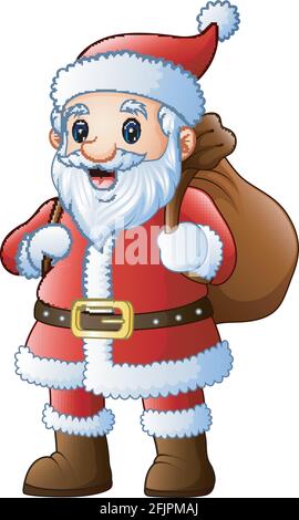 Vektor-Illustration des weihnachtsmanns mit Tragetasche Stock Vektor
