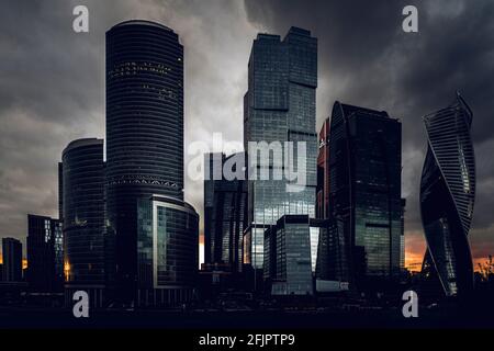 Moskau, Russland - 25. April 2021: Die Stadt Moskau ist ein Geschäftszentrum in Moskau. Hochwertige Fotos Stockfoto