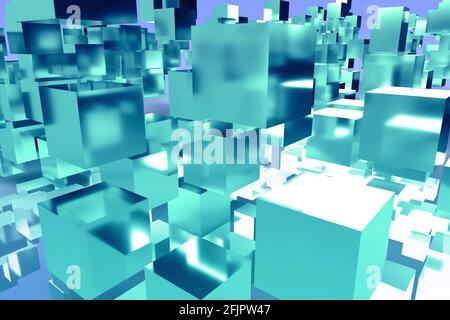 Ein abstraktes 3d-Würfelmuster-Hintergrundbild. Stockfoto