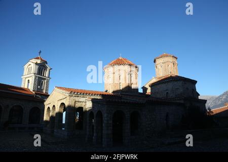 Kloster des Heiligen Naum am Ohridsee in Mazedonien. Stockfoto