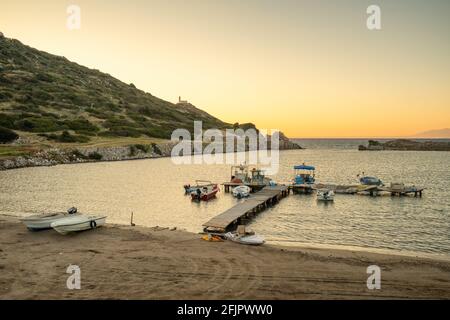 Knidos Leuchtturm auf der Klippe der Halbinsel Datca in der Türkei Stockfoto