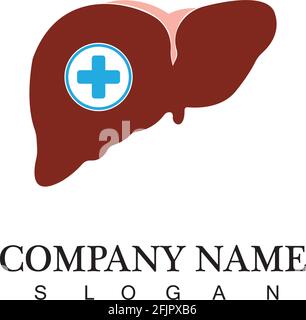 Flaches Logo mit Liver-Symbol Stock Vektor
