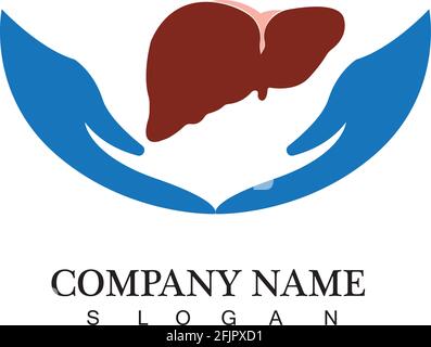 Flaches Logo mit Liver-Symbol Stock Vektor