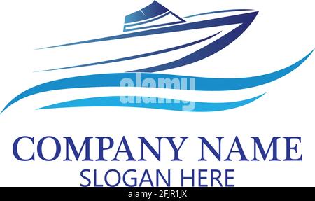 Boot-Logo-Vorlage, Schiffssymbol-Design, Vektor des Illustrationselements Stock Vektor